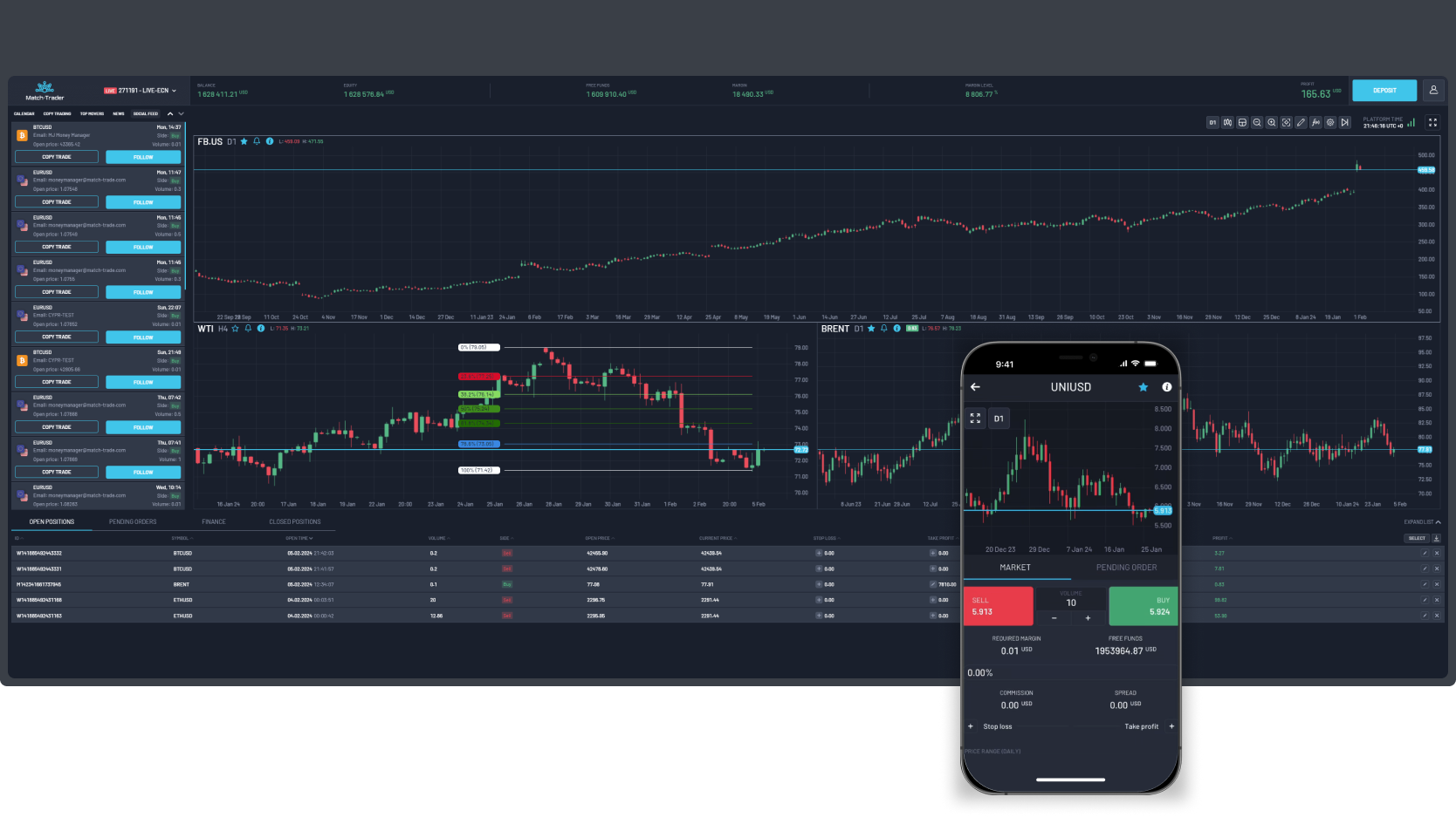 a monitor and a phone with the app